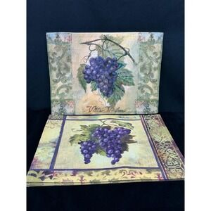 Essential Home Placemats (6) Baroque Grapes Wine Vineyard Theme 2 Styles NWT